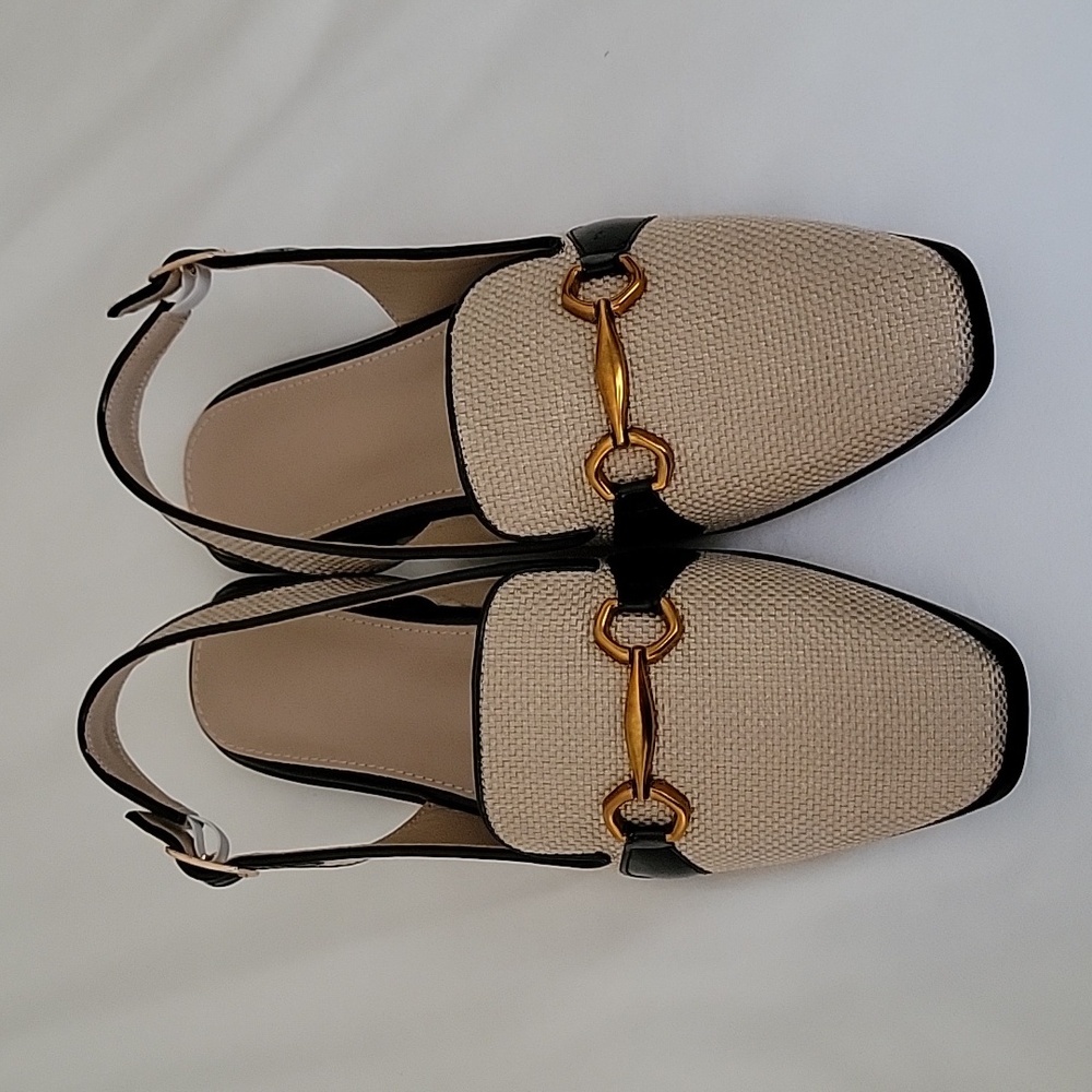 Slingback flat sandals, never worn.